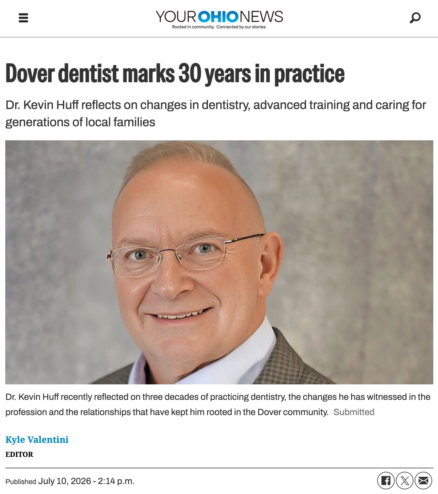 Dr. Kevin Huff - 30 Years in Practice